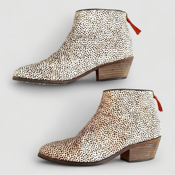 BODEN Calf Hair Ankle Boots – Spotted Animal Print, Zip Back, Size 38 (US 7.5–8) - Picture 7 of 12